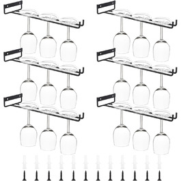Тримачі для келихів WOPPLXY (6 шт.) - чорні, металеві, 30 см, для ресторану, бару, кухні