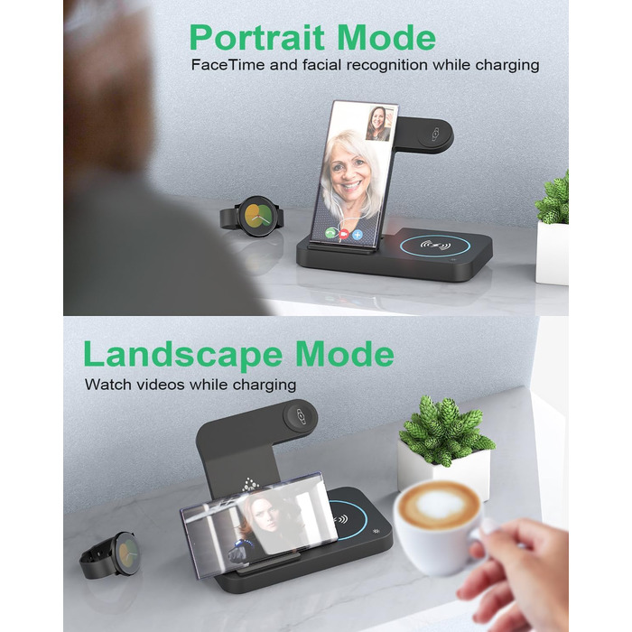 Бездротова зарядка 3-в-1 для Samsung Galaxy: годинники, смартфони, навушники