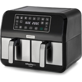 Аерофритюрниця Kenwood kHealthy Fry Twin HFM20.000MB, подвійна чаша, гаряче повітря, 2000 Вт