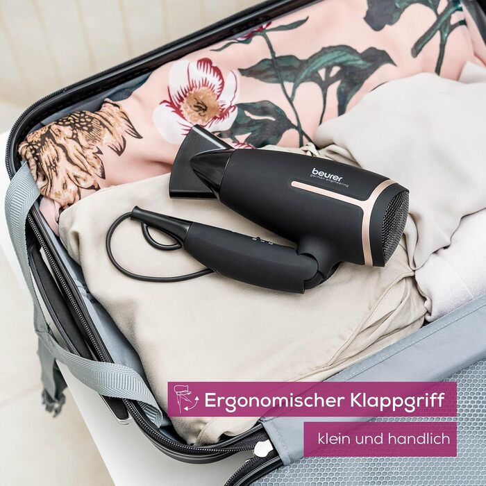 Фен дорожній Beurer HC 25 зі складною ручкою, іонізація, 1600 Вт, для подорожей, 110-240V
