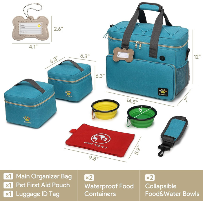 Універсальна переноска для тварин, ідеальна для подорожей та ночівель, аксесуари для котів та собак, стильна сумка-переноска з багатьма кишенями (Океановий блакитний)