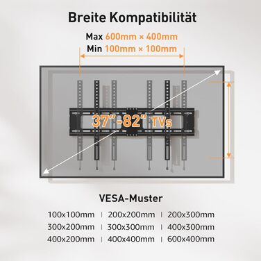 Кронштейн для телевізора ELIVED похилий настінний для LED, LCD, OLED, Plasma 37-82