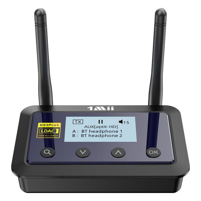 HiFi Bluetooth адаптер 1Mii B03Pro+ (Трансмітер та Ресивер) з підтримкою LDAC для телевізора та стереосистем