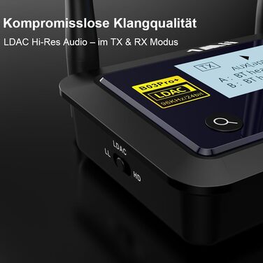 HiFi Bluetooth адаптер 1Mii B03Pro+ (Трансмітер та Ресивер) з підтримкою LDAC для телевізора та стереосистем