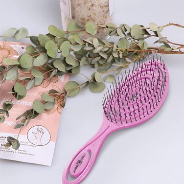 Гребінець для волосся Chiara Ambra без зачепів - для жінок та чоловіків - розпушувач для кучерявого та довгого волосся - екологічний розпушувач, гребінці для волосся - (Рожевий)
