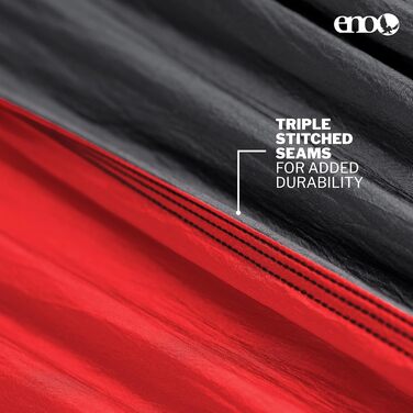 Гамак подвійний ENO DoubleNest Print Berge zum Meer, сірий/червоний, для 1-2 осіб - легкий кемпінговий гамак