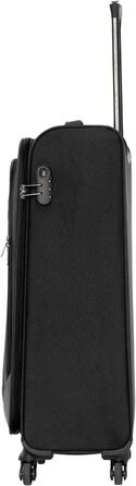 Чемодан NOWI Korfu Weichschaen Troey – середній, тканинний, 50 літрів, 4 колеса та кишеня | Легкий дорожній чемодан для жінок та чоловіків (XL, чорний)