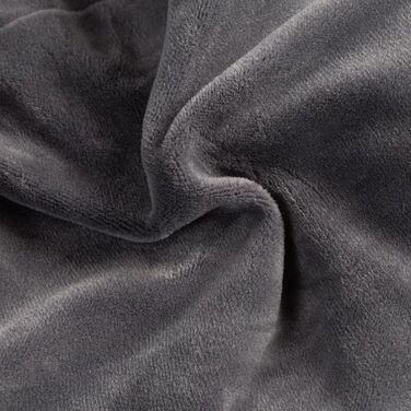 Надувна подушка для подорожей з м'якого велюру - підтримка шиї для авто, літака, поїзда, офісу. Сіра, з сумкою.