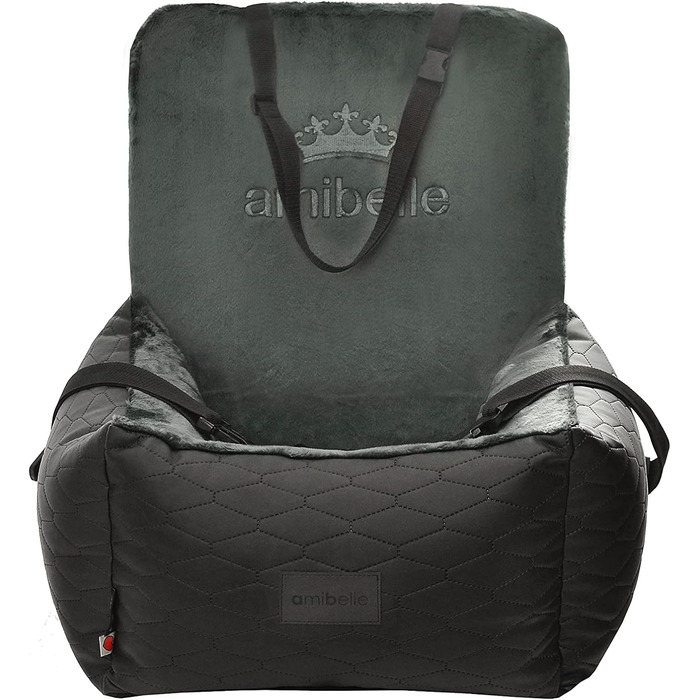 Автокрісло для собак та котів Bella Schwarz, чорний, штучна шкіра, 55x55 см, універсальне, миється