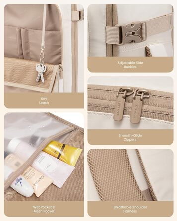 Рюкзак LOVEVOOK 30L для подорожей, ручна поклажа в літак, для ноутбука 15.6