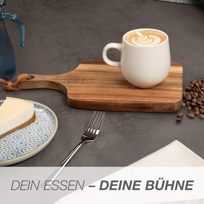 Набір кавових чашок Moritz & Moritz ALHAMBRA, 6 шт., кремовий колір, 380 мл, порцеляна. Стильний дизайн з ручкою, для кави, чаю, капучино