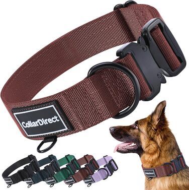 Міцний нашийник для собак великих та середніх порід – регульований, двошаровий нейлон, металева застібка, стійкий до розриву, ідеальний для активних собак (38-58 см)