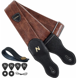 Гітарний ремінь Nefelibata з кишенею для медіатора, 2.3 дюйма, веганська шкіра, стиль Porter, 60-ті, вестерн, вінтаж, регульований від 42' до 66'