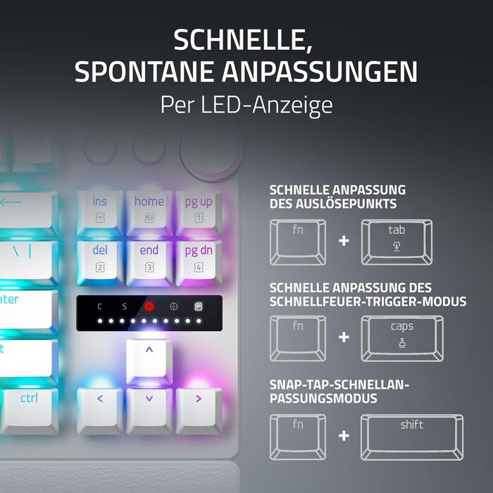 Клавіатура Razer Huntsman V3 Pro TKL Mercury: 60% механічна з оптичними перемикачами Red, Doubleshot PBT, USB-C, QWERTY US-Layout