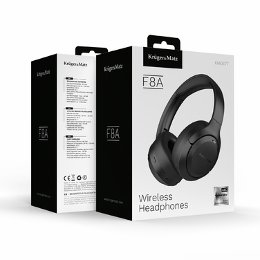 Бездротові навушники навушники Kruger&Matz F8A з ANC, чорні, Bluetooth