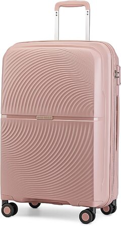 Набір валіз British Traveller Hartschalenkoffer Set: рожевий, з TSA-замком, 8 коліс, 100% PP, для ручної поклажі
