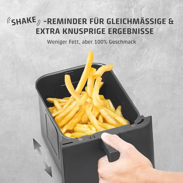 Фритюрниця без олії CASO AirFry 6.0 - 6 літрів, тиха, з таймером та 8 пресетами, нержавіюча сталь