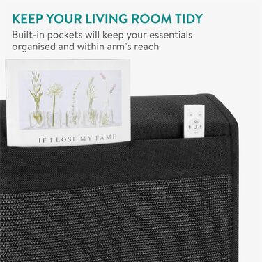 Navaris Cat Scratch Mat Scratch Protection Sofa - with 2 compartments - 128 x 45 cm Sisal Scratch Mat for Cat - Couch Cat Scratch Mat - also for Dogs (Black)