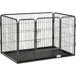 Клітка для собак PawHut з 4 панелями з металевої решітки, з фіксованим дном, для внутрішнього та зовнішнього використання, 109 x 74 x 71 см