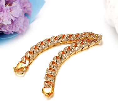 Чоловічий браслет JewelryWe в стилі готика та панк: ланцюг-панцир з нержавіючої сталі, срібний колір (під золото), ідеальний подарунок для байкерів