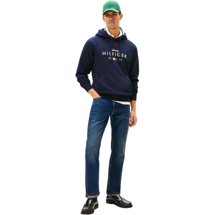 Чоловічий худі Tommy Hilfiger Brand Love Big Hilfiger з капюшоном, синій (Desert Sky), розмір M, артикул MW0MW41427