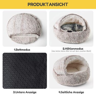 CATISM Cat Bed, Fluffy Cat Blanket, 50cm Cozy Cat Bed for Large Cats/Kittens Washable Snuggle Dog Bed/Dog House Soft Comfortable Coffee