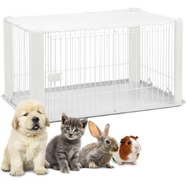 Забіг для цуценят Iris Ohyama з дверцятами та знімним дахом, 60 см, білий. Забіг для котів, переноска для собак, для вулиці та дому. Підходить для цуценят, середнього розміру. Модель CLS-1130