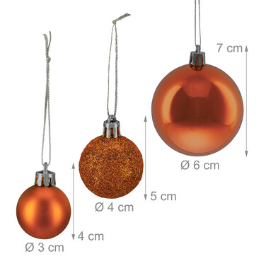 Relaxdays Set of 76 Christmas Baubles