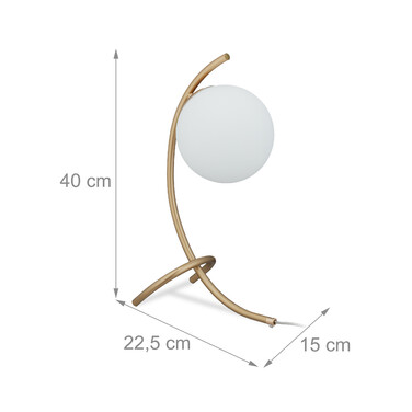 Relaxdays Table Lamp, Curved Ball