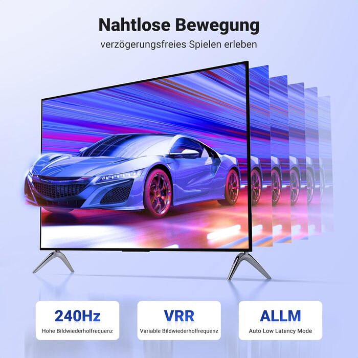 Кабель HDMI 2.1 UGREEN 10K/8K/4K з підтримкою 120Hz/144Hz, 48Gbit/s, eARC, HDR 10+, Dolby Vision, VRR, 2 метри