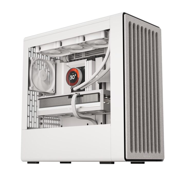 HAVN BF360 Flow: Корпус ПК Midi-Tower з 3 вентиляторами, скляна бічна панель, Top Airflow