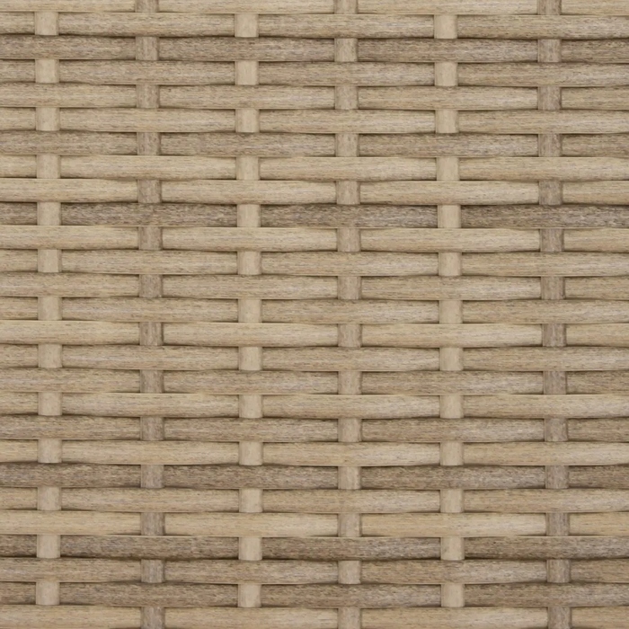 Садовий диван з навісом та табуретами, бежевий техноротанг, 123x65x155 см