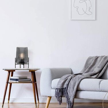 Настільна лампа бездротова, вінтажна, з таймером, акумуляторна LED лампа настільна, для дому та вулиці, сіра, розмір L