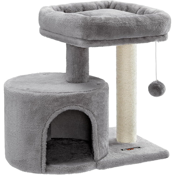 Драбина для котів Feandrea, кігтеточка з сизалю, платформа з м'якою оббивкою, для кошенят, сіра PCT50W