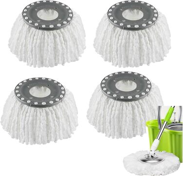 YWSHF Replacement Mop Heads for Old Hurricane Mr.Clean 360° Spin Magic Rotating Round Mop Heads, Microfiber, Universal Swivel Mop Heads, Clean Mop Head Refills for Standard Mops, 4 Pack