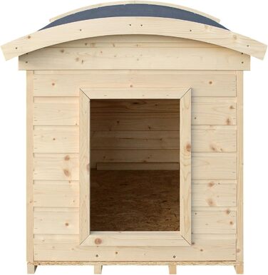 Будка для собак Outdoor маленьких порід – дерев'яна будка для собак, водостійкий дах 76 x 99 x H80 см, розмір S, Timbela M401-1 розмір M, 76x99xH80cm, натуральне дерево