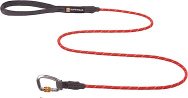 RUFFWEAR Knot-a-Leash, reflective rope dog leash with carabiner clip, length: 1.5 m, strength: 7 mm, Obsidian Black (Small, Rot Sumac)