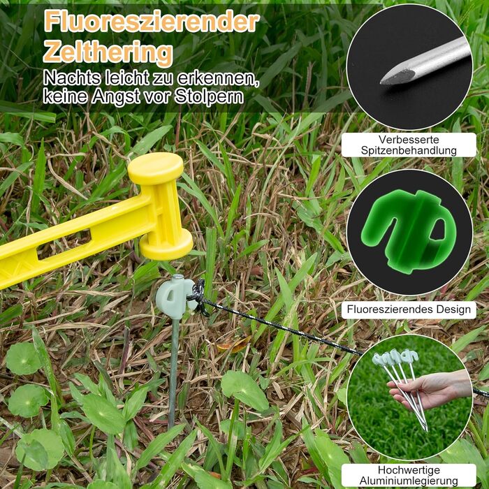 Тент для кемпінгу WADEO, 4x3 м, водонепроникний, з кілочками та стяжками, для пікніків та відпочинку на природі - Хакі (3,6м x 4,8м, Сірий)