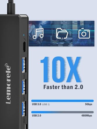 Lemorele Док-станція USB C хаб 11 в 1: 2*HDMI 4K, 3 USB 3.0/2.0, VGA, PD 100W, Audio, SD/TF, для Windows, MacBook, Dell, HP, Lenovo, Surface