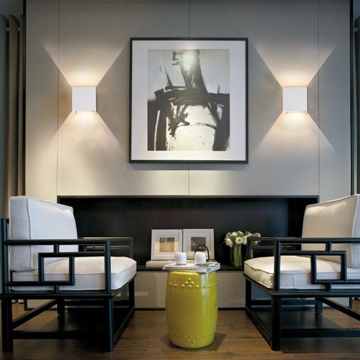 LED-стінні світильники Klighten 12W, 2 шт. Регульований світловий потік, 3000K, тепле біле світло, IP65, для вітальні, спальні, балкону, антрацит