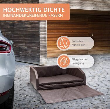 Преміум лежанка для собак Mayaadi-Home - 100 x 70 x 38 см | Лежанка для собак в авто | Лежанка в багажник з захисним покривалом | Чорно-біла, розмір M (100x70x38 см)