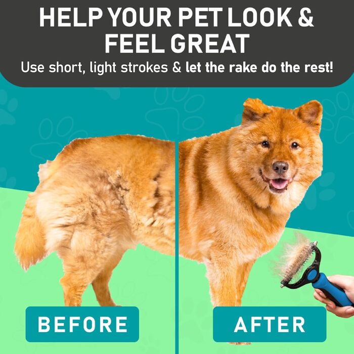 MaxPower Щітка для собак та котів Planet - для вичісування підшерстка, двостороння гребінка для довгошерстих тварин, рожева (блакитна, велика)