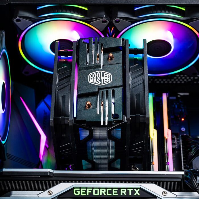 Охолоджувач CPU Cooler Master Hyper 212 LED Turbo ARGB з підтримкою LGA1700, 4 теплові трубки, RGB-вентилятор SF120R