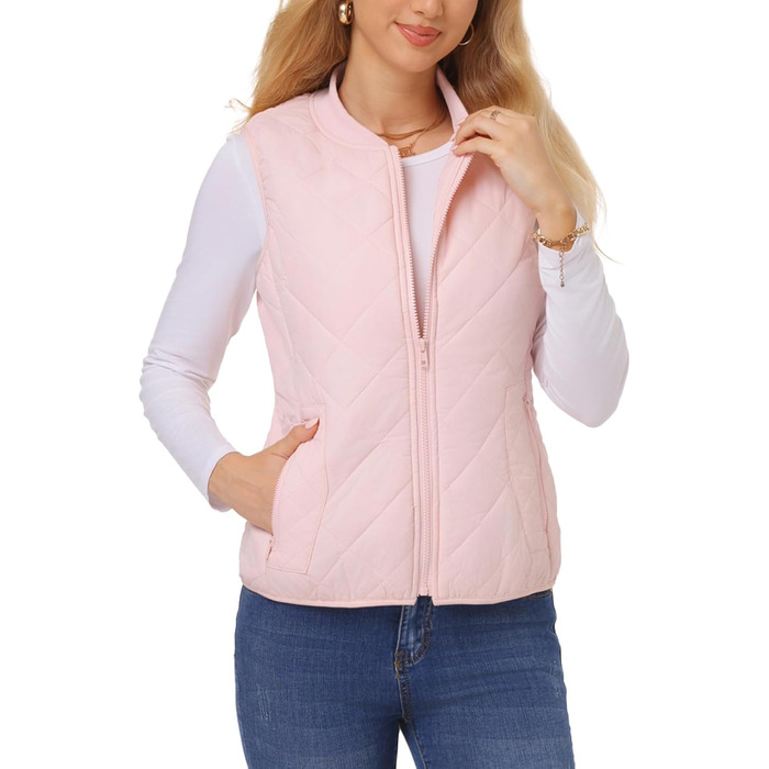 Жіноча степна жилетка Fuinoth з рифленим коміром, світло-рожевого кольору (XXL)