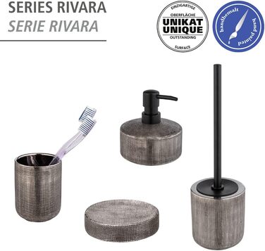 Підставка для мила WENKO Rivara, керамічна мильниця для мила, Ø 10 x 2,5 см, срібна