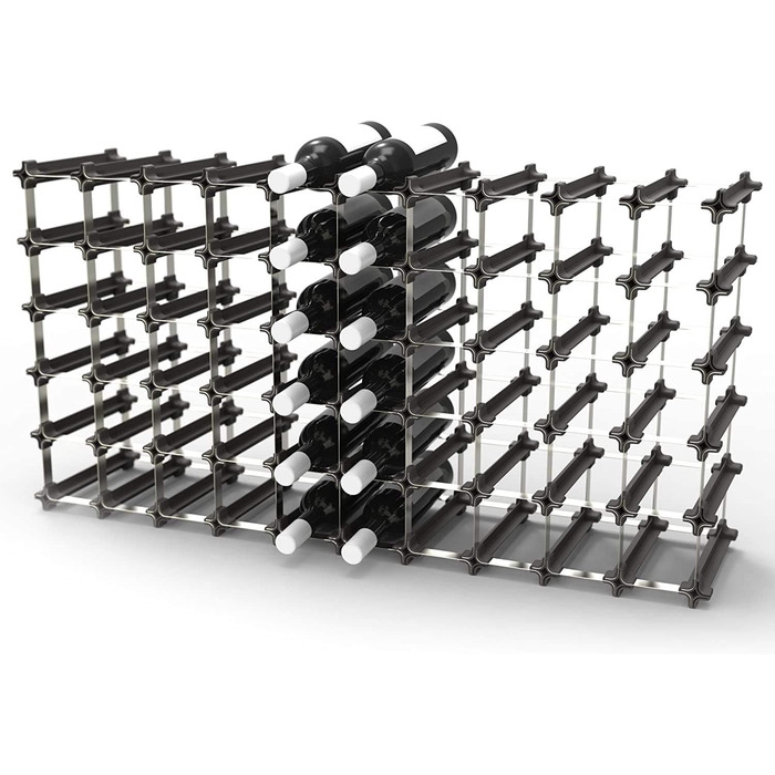 Wine rack, stainless steel, silver, 49.5 x 49.5 cm, 25-unit (50er Large Kit Wine Rack)
