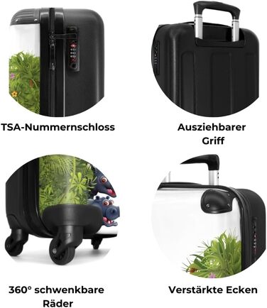 Дитячий валіза-роликовий колір зелений та білий з ім'ям, 55x40x20см, ручна поклажа, валіза для хлопчика з принтом 'РеннАвто', легкий, персоналізований