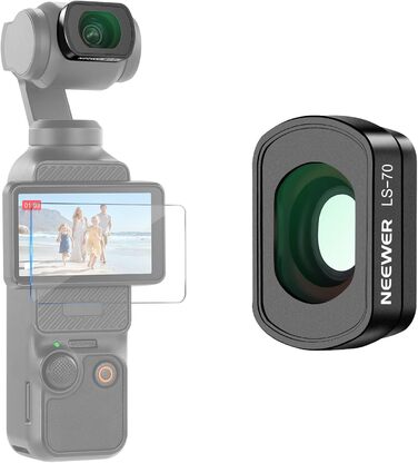 NEEWER Набір фільтрів ND для DJI Osmo Pocket 3: ND2-32, CPL, 0.72x, 112° Ширококутний об'єктив, 2 захисні плівки