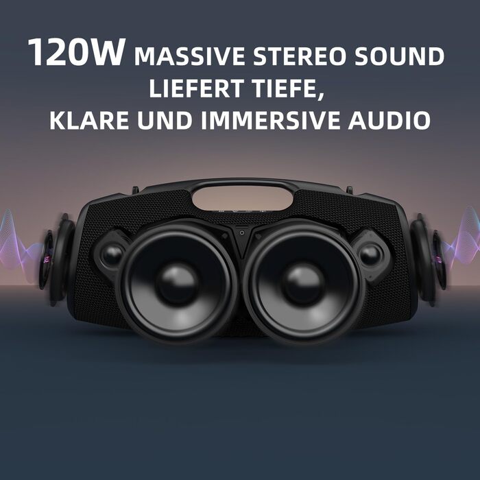 ZEALOT Bluetooth колонка 120W: Водонепроникна портативна колонка з басами, підсвіткою для пляжу, кемпінгу, подарунок