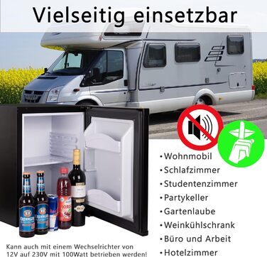 Міні-холодильник 28 літрів з замком, безшумний, з підсвічуванням, для вина, дверцята відкидні, 4°-14°C